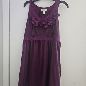 LOFT Purple Sleeveless Sundress with Scoop Neck
